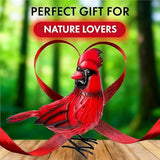 Metal Red Cardinal Garden Decoration Statue Metal Bird Yard Art Red Bird Sculpture for Outdoor Patio & Indoor Home Decor - Gifts for Mom Grandma