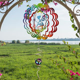 Fairy Wind Spinner - Kinetic Hanging Wind Sculpture | 12-Inch 3D Windcatcher for Garden, Metal Art Yard Decor, Outdoor Ornament & Lovely Gifts for Mother, Wife, Daughter, Girls & Women