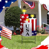 Amyhill 4th of July Outdoor Decor Patriotic Garden Stake 250th Anniversary Metal USA Firecracker Welcome Yard Sign, Red White Blue Decor for Independence Patio Lawn Walkway Outdoor Decorations