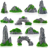 Warmtree 12 Pcs Diorama Rocks Fake Rock Miniature Stone Statue for Diorama Supplies, Micro Train Landscape, Railway Sand Table, Zen Garden Accessories