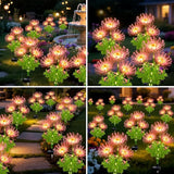 Solar Garden Flower Lights Outdoor, 4 Pack Pink Spider Lily Solar Lights with Glowing Stems, IP65 Waterproof LED Yard Decor for Patio Lawn Pathway, Mother's Day Valentine Gifts for Women Mom Grandma