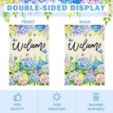 Nanafast Hydrangea Spring Garden Flag Double Sided 12x18 Inch Welcome Floral Garden Flags for Outside Yard Decoration