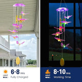 Outdoor Solar Wind Chime Decoration, Mother's Day Birthday Gifts for Grandma, Mom and Family, Outdoor Garden and Courtyard Wind Chime Accessories (Purple Butterfly)