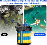 Pond Filter Replacement Sponge Filter Media Pad Koi Fish Pond Filter Sponge CPF 2500 Compatible with Grech VIVOHOME/VEVOR Pond Filters for Outdoor Ponds Aquarium Bio Sponge Filter Media Pad