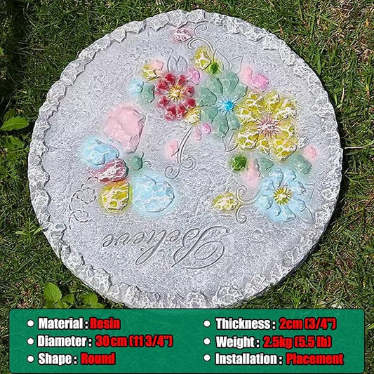 Stepping Stone Decorative Step Stones That Stake Into The Ground, Landscaping Stepping Stone/Walkway Tiles, Yard Decor Pathway Pavers Stones Ornaments(Gray)