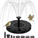 Solar Fountain for Bird Bath: Floating Mini Solar Water Fountain with 6 Nozzles for Garden, Pond, Pool, and Outdoor (3, 5.1")
