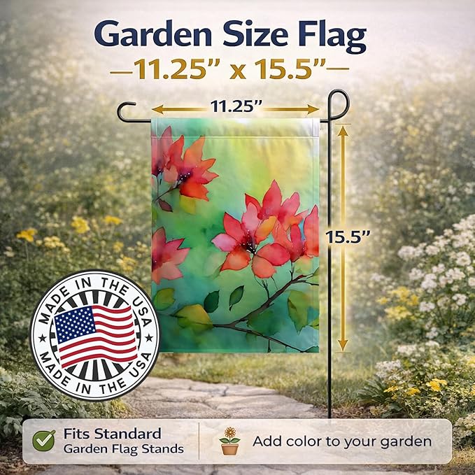 Caroline's Treasures Missouri Hawthorns in Watercolor Garden Flag Mailbox Flag Decorative Yard Flag Banner Outside Patio Artwork Yard Flower Beds, Garden Size, Multicolor
