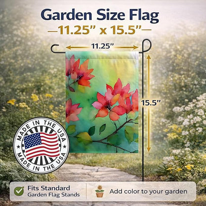 Caroline's Treasures Missouri Hawthorns in Watercolor Garden Flag Mailbox Flag Decorative Yard Flag Banner Outside Patio Artwork Yard Flower Beds, Garden Size, Multicolor