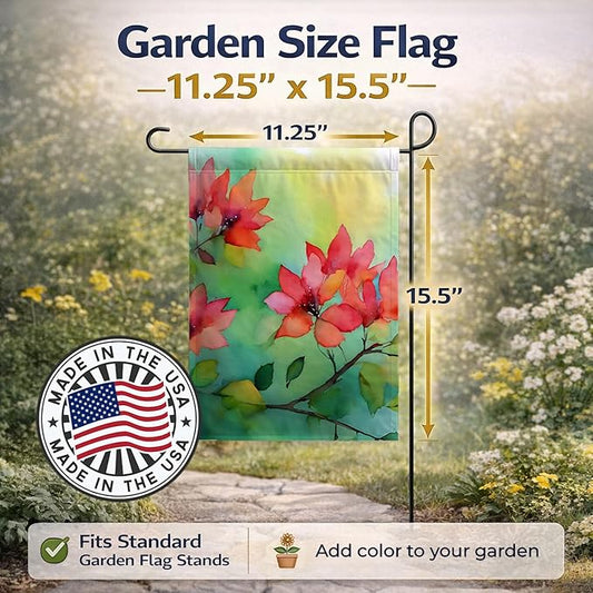Caroline's Treasures Missouri Hawthorns in Watercolor Garden Flag Mailbox Flag Decorative Yard Flag Banner Outside Patio Artwork Yard Flower Beds, Garden Size, Multicolor