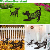 Dog Garden Stake Outdoor Yard Decor – Set of 2 Metal Labrador Lawn Ornament, Cute Labrador Lover Gift for Women Men, Weather-Resistant Dog Silhouette Statues Yard Art for Patio
