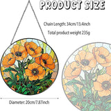 California Poppy Forest Sun Catcher Stained Glass Window Hanging Flower Lover Gifts for Women Poppy Wall Decor Handmade Sun Catcher Decoration for Home Garden Housewarming Gifts