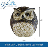 Gift Essentials Stocky Owl Garden Decor Holds a Hidden Key Outside - Secret Magnetic Panel Key Hider