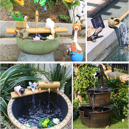 AISITIN Solar Water Pump for Outdoor Features, 2026 Upgraded DIY Fountain Kit With 6 Nozzles, 9.8ft Power Cord, for Bird Bath, Ponds, Garden, Fish Tank Solar Powered Water Fountain Pump