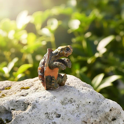 Yolev Turtle Statue Plant Pot Hanger Resin Tortoise Figurine Climbing Turtle Ornament Garden Decor Planter Pots Decorations Turtles Gifts for Yard Garden Ornaments Pot Decoration
