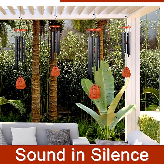 Soaoo 2 Pcs Christian Gift 28 Inch Wind Chimes Bible Verse Wind Chimes Outdoor with Inspirational Prayers Christian Gifts Religious Garden Wind Chimes Scripture Gifts for Home Garden Patio Decor