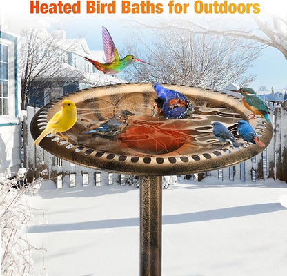 Bird Bath Heaters for Outdoors in Winter, 60W Chicken Water Heater Small Pond Heater De-Icer with Thermostatically Controlled, Pond Warmer for Fish Ponds, Suitable for Birds Chicken Duck Drinking
