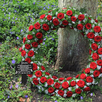 Roowest Cemetery Grave Decorations Acrylic Memorial Stakes Grave Stake Markers Sympathy Garden Plaque Waterproof Remembrance Sympathy Gift for Cemetery Graveside Outdoors Yard(Grandmother)