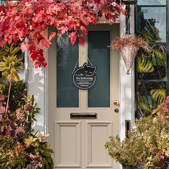 Handook No Soliciting Sign for House Funny Metal No Soliciting Yard Sign (Hang-2)