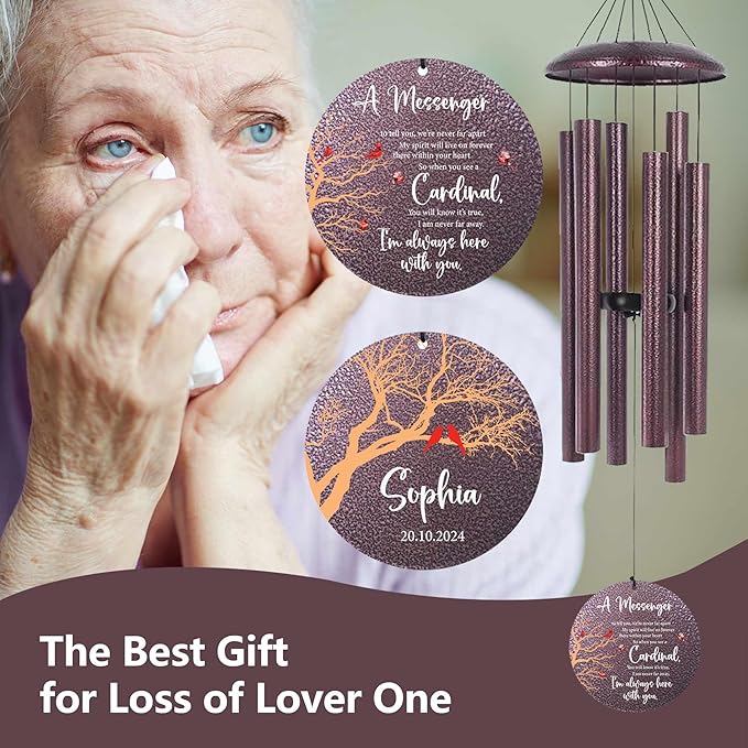 ASTARIN Outside Wind Chimes for Loss of Loved one, Personalized Sympathy Gift for Loss Mother/Father, Windchimes Outdoors Condolences Gift for Women/Men, Garden Decoration, Produced in USA