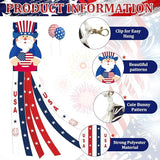 40 Inches Uncle Sam Windsock Decoration, Patriotic USA Themed Hanging Outdoor Wind Sock Ornament with Red, White, Blue Streamers, 'USA' Lettering, and Stars for 4th of July, Memorial Day, Veterans Day