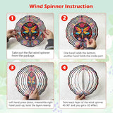 Dragonfly Wind Spinner, 3D Metal Kinetic Hanging Wind Sculpture Spinners for Yard and Garden Decoration, 10 inch Ornament Spinner