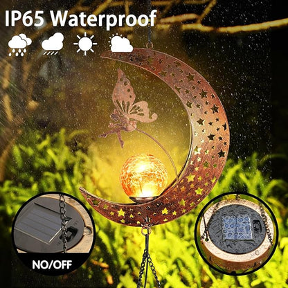 Solar Moon Fairy Wind Chimes Outdoor, Waterproof Moon Wind Bells Light Clearance for Outside, Unique Gifts for Mother's Day, Children's Day, Birthday, Mom, Women, Decor for Garden, Yard, Party