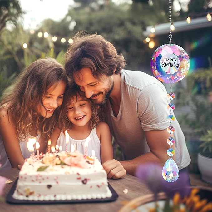Happy Brithday Gifts, Gifts for Women Friend Mom Wife Daughter Girlfriend Grandma Granddaughter Aunt Birthday, Suncatcher for Home Office Bedroom Living Room Garden Decoration, Sun Catcher (Brithday)