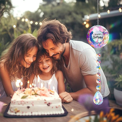 Happy Brithday Gifts, Gifts for Women Friend Mom Wife Daughter Girlfriend Grandma Granddaughter Aunt Birthday, Suncatcher for Home Office Bedroom Living Room Garden Decoration, Sun Catcher (Brithday)