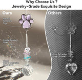 Dog Memorial Gifts for Loss of Dog, Pet Memorial Gifts for Dogs, Thoughtful Bereavement Remembrance Crystal Suncatcher with Sympathy Card (Light Violet)
