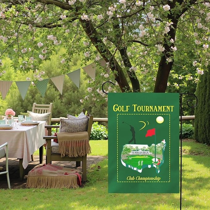 Golf Tournament Garden Flag Club Championship Outdoor Yard Golf Lover Sports Flag Golf Course Putting Green Golfer Theme Front House Banner Lawn Porch Patio Man Cave Home Decor 12x18 Inch