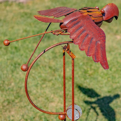 Flying Bird Metal Rocking Stakes in a Painted Rusty Finish (Seagull)