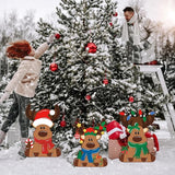 Weysat 3 Pcs Reindeer Christmas Yard Signs with Stakes Waterproof Elk Decoration Outdoor Xmas Reindeer Yard Stakes Lawn Signs for Christmas Holiday Pathway Garden Patio Party Favors (Regular)