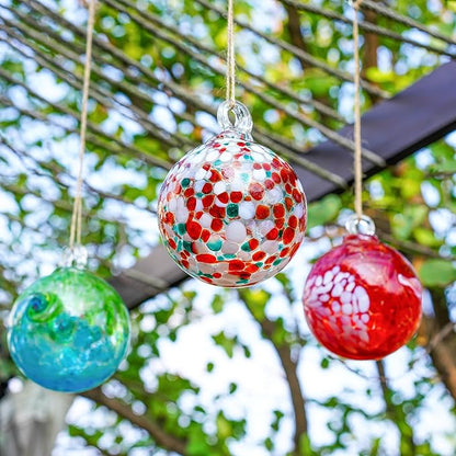 4" Blown Christmas Balls Hanging Glass Gazing Ball for Christmas Garden Patio Window Decoration Gifts for Xmas