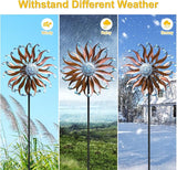 LimeHill Wind Spinners Outdoor Metal Large Wind Spinners for Yard and Garden, Kinetic Wind Sculptures & Spinners with Stake for Family (24" W x 84" H)