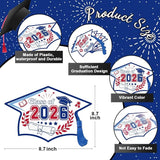 Chunful 12 Pack Graduation Yard Signs Grad Decoration 2026 Happy Graduate Lawn Garden Sign with Stake Congrats Outdoor Plastic Cap Hanging Ornament for Class Pathway Walkway Porch Party(Red Blue)