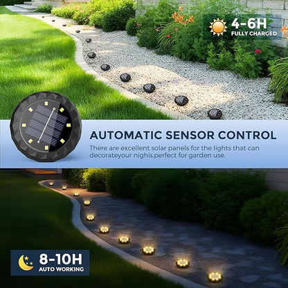 SOLPEX Mini Solar Ground Lights, 20 Pack Solar Lights Outdoor Waterproof, Landscape Lighting for Garden Pathway Driveway Walkway (Warm White)