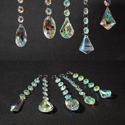 9pcs Sun Catchers with Crystals Rainbow Maker Crystal Suncatchers Prisms Glass Pendant Colorful Hanging Ornaments for Windows Chandelier Office Home Garden Decor
