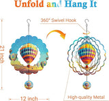 Hanging Decor Outdoor,Outdoor Garden Decor,Wind Spinners Outdoor Colorful Hot Air Balloon Hanging Decor,Ornaments Kinetic Yard Art, Valentine Gifts for Women,Family,Friends