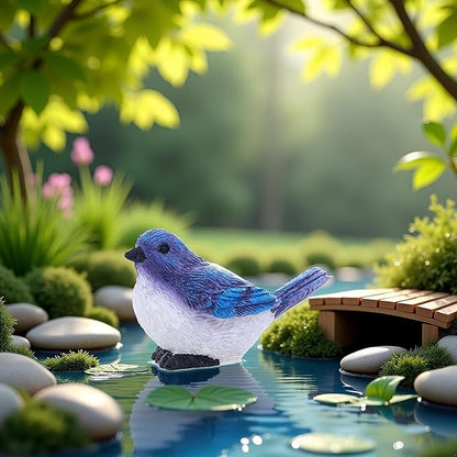 Blue Cute Mini Bird Decorative Fairy Garden Miniatures, Resin Crafts DIY Succulent Plant Bonsai Figurines Garden Decorations Accessories Outdoor Statues for decorating tabletops, terraces, lawns