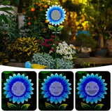Solar Stake Lights - Blue Sunflower Decorative LED Pathway Lights, Waterproof Outdoor Solar Lights for Yard, Lawn, Patio, Walkway, Unique Birthday Gift, Housewarming Gift for Mom, Grandma, Women