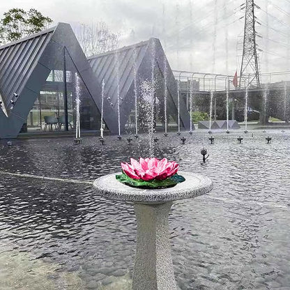 Water Fountain Outdoor Bird Bath Fountains with 6 Nozzles Free Standing Floating Lotus Garden Water Fountain Solar Bird Bath Fountain Pump for Pond,Garden,Patio,Fish Tank,Pool Decorations