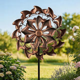 Wind Spinners Outdoor Garden Decor - W13xH63 Copper Metal Yard Art Wind Sculptures & Spinners, Vintage Kinetic Windmill for Yard Patio Lawn Decor, Retro Gardening Gifts for Women