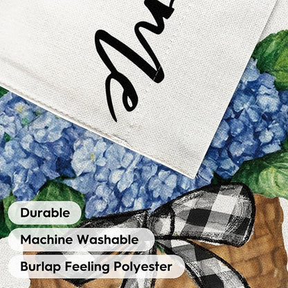 AVOIN colorlife Hydrangea Spring Summer Garden Flag 12x18 Inch Double Sided Outside, Floral Welcome Yard Outdoor Flag