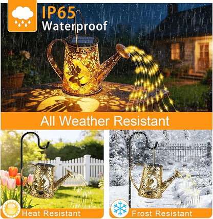 2 Pack Solar Watering Can Lights, Unique Fairy Gifts for Women Mom Grandma Birthday, Waterproof Outdoor Garden Decor Large Hanging Solar Lantern Fairy Lights for Patio Porch Yard Flowerbed Pathway