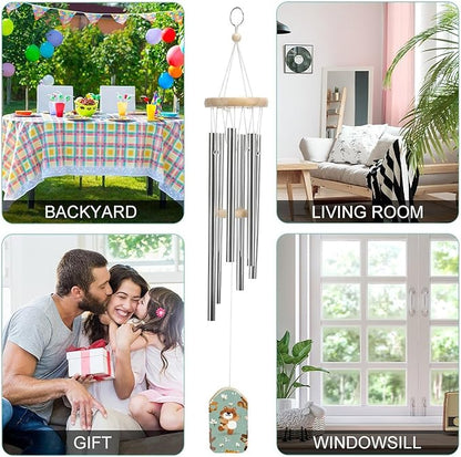 Large Aluminium Wind Chimes 20.5" Inches Cartoon Animal Patterns Wind Chimes for Outside Memorial Wind Chimes Sympathy Wind Chime for Outdoor Garden Patio Decoration