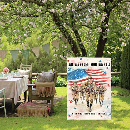 Memorial Day Garden Flag Patriotic American Soldier Tribute Outdoor Yard Flags Honoring Fallen Heroes Military Remembrance Patio Veterans Day Fourth of July American Flag Decor 12x18 Inch