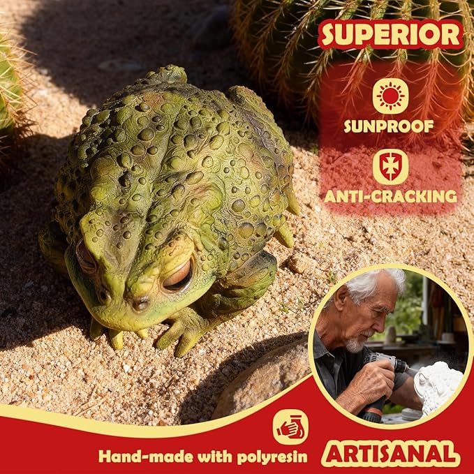 Sunthus Frog Toad Sculptures Garden Statues Yard Art Resin Decorations Outdoor Garden Decor