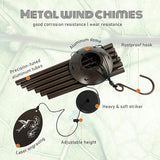 Personalized Tree of Life Wind Chime - Memorial Gifts - Deep Melody - Outdoor Metal Wind Chimes - Brown
