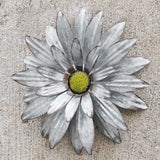 Galvanized Farmhouse Metal Flowers Wall Decor Inspirational,Wall Decor Hanging for Indoor Outdoor Home Bedroom Living Room Office Porch Patio Garden Fence 13Inch,Handmade Gift, Set of 2