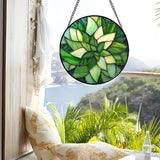 Stained Glass Window Hanging - Ireland Green Suncatcher for Doors Garden Patio Sun Catchers Decor Mother's St. Patrick's Day Birthday for Women Men Mom Nana Friend 9.8 in